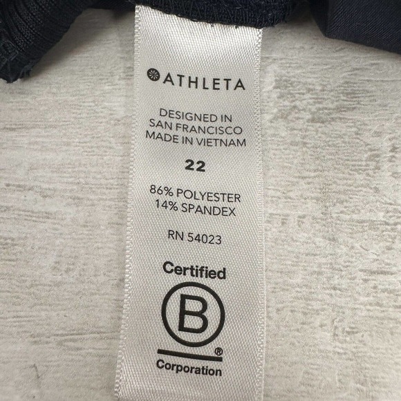 Athleta Brooklyn Textured Pull On Ankle Pants Women Sz 22 Navy Blue Windowpane - Picture 10 of 15